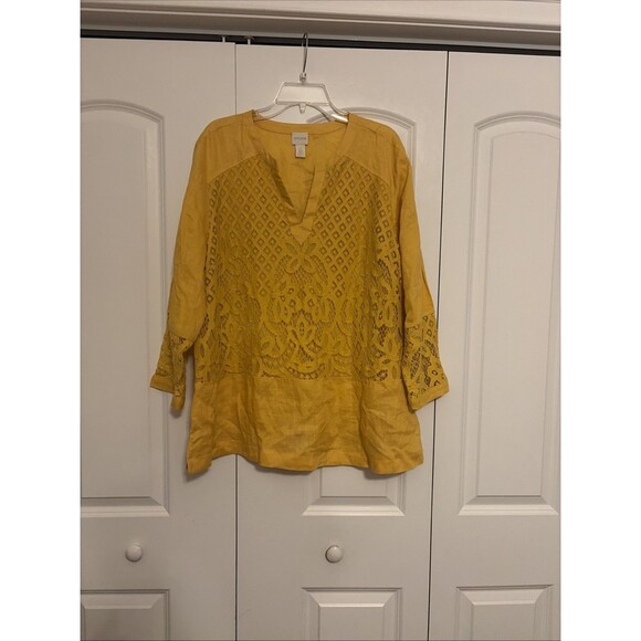 CHICO'S LINEN LACE TUNIC SIZE 3X - Picture 2 of 6